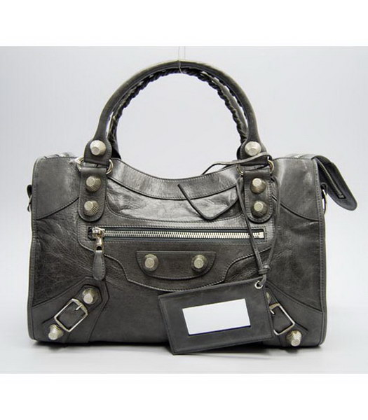 Borsa Balenciaga New City a Silver Grigio Scuro in pelle